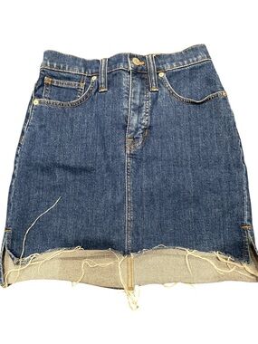 Madewell Blue Denim Jeans with Tan Stitching